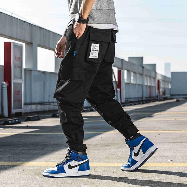 

men's pants men black joggers summer nice mens big pockets harem cargo male streetwear overalls sweatpants pencil1