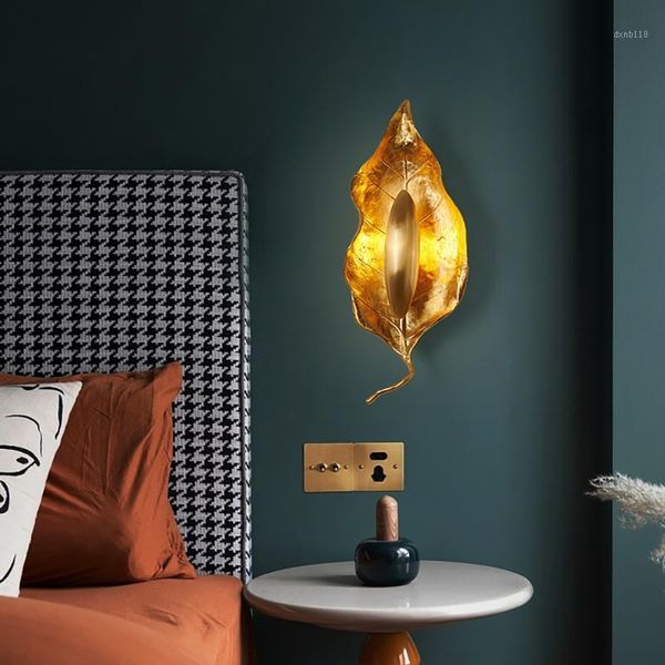 

luxury creative copper led wall lamp atmospheric living room background wall light villa bedroom bedside lamp aisle vanity light1