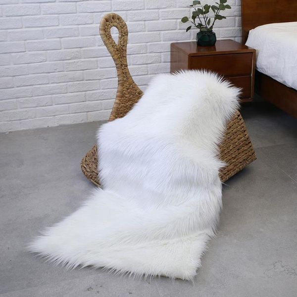 

180x100cm rectangle fluffy rugs chair bedroom anti-skid carpet floor mat warm living room wool carpet luxurious sofa home