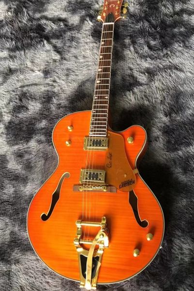 

electric guitar body double f hole custom golden hardware