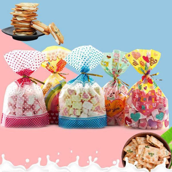 

gift wrap 50pcs packaging bag plastic candy cookie bags wedding birthday children christmas boxes favors party snack gold wires