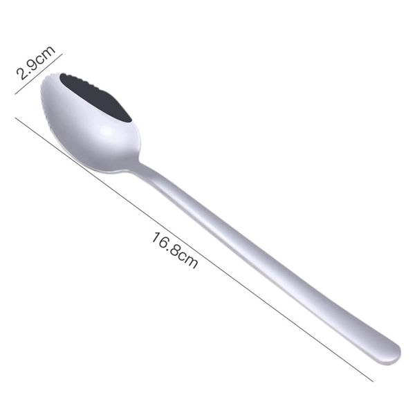 

grapefruit spoon polished 304 stainless steel serrated edge design long handle fruit ice dessert spoon kitchen gadget h wmtfjl