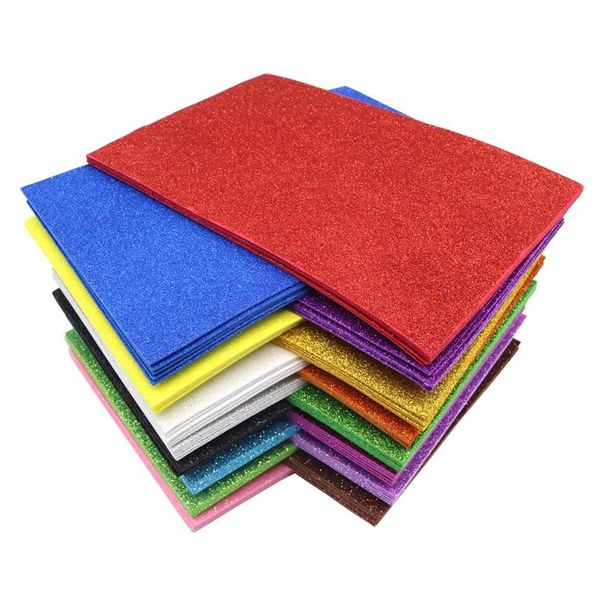 

5pcs 2mm thick a4 with gold powder glitter bright sponge paper foam paper kindergarten diy handmade supplies with bbyvnh