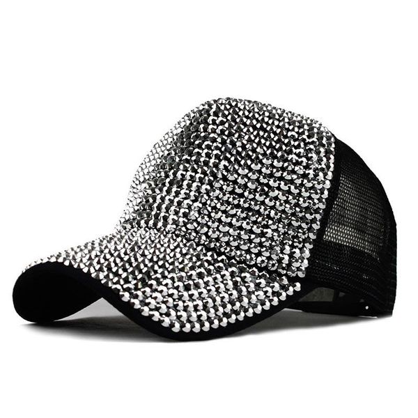 

flb] new brand baseball caps for women rhinestone hat lady girl cap 8 colour snapback cap casquette hats adjustable cap f350 bbygnd, Black;white