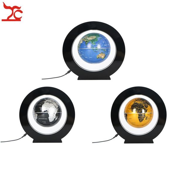 

jewelry pouches, bags round magnetic floating globe display holder domestic store desk promotion decor levitation led gift stand, Pink;blue
