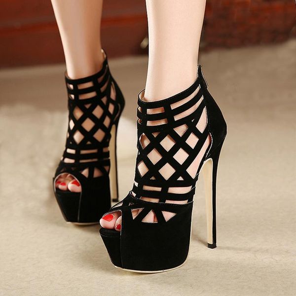 

dress shoes black stiletto sandals 16cm platform high heel fashion open toe gladiator sandal summer pole dance