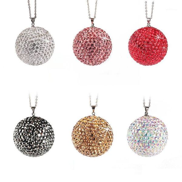 

car pendants rhinestone ball hanging ornaments full drilling originality fashion cool auto rearview mirror decoration1