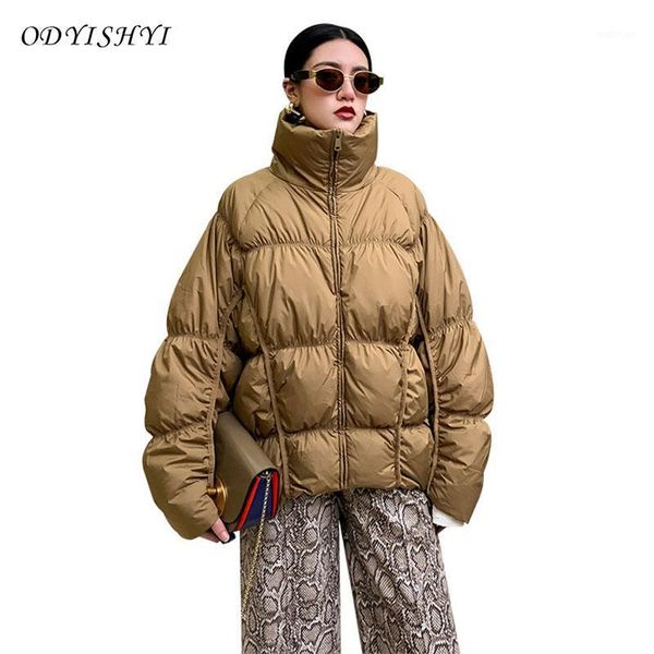

parka short down coat women design sense 2020 winter new korean loose fashion white duck feather jacket bread clothing trend 2791, Black