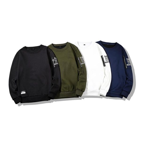 

spring men hoodies sweatshirts long sleeve solid casual pullover mens sweatshirt brand coats autumn outerwear hip hop c39, Black