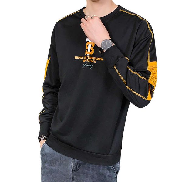 

sweater men's new fall 2020 round neck pullover without cap, Black