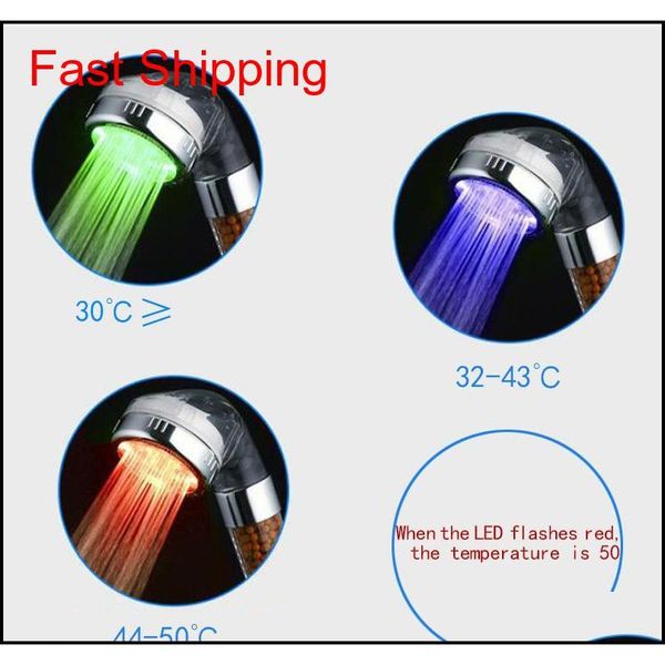 

led anion shower spa shower head pressurized water - saving temperature control colorful handheld big rai jllsyw sinabag