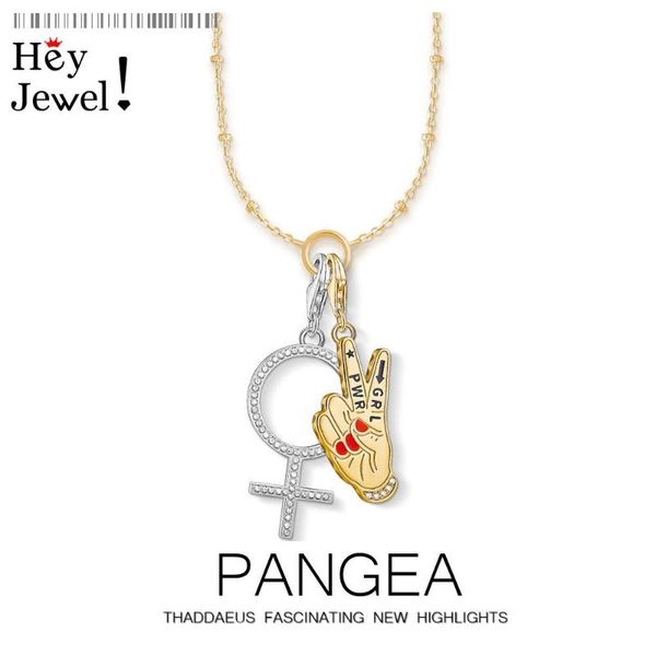 

chains charm necklace girl power & symbol,2021 spring fashion jewelry europe link chain 925 sterling silver gift for women