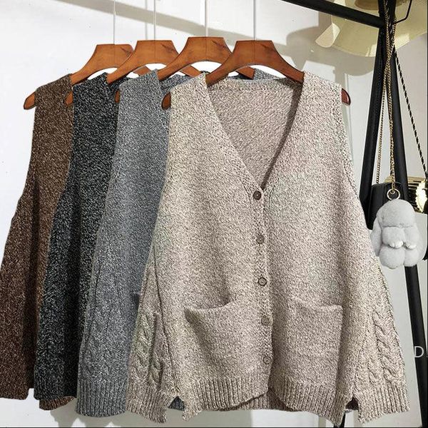 

sweater women v neck sleeveless cardigan solid loose knitted vintage fashion korean knitwear outwear 90916, White;black