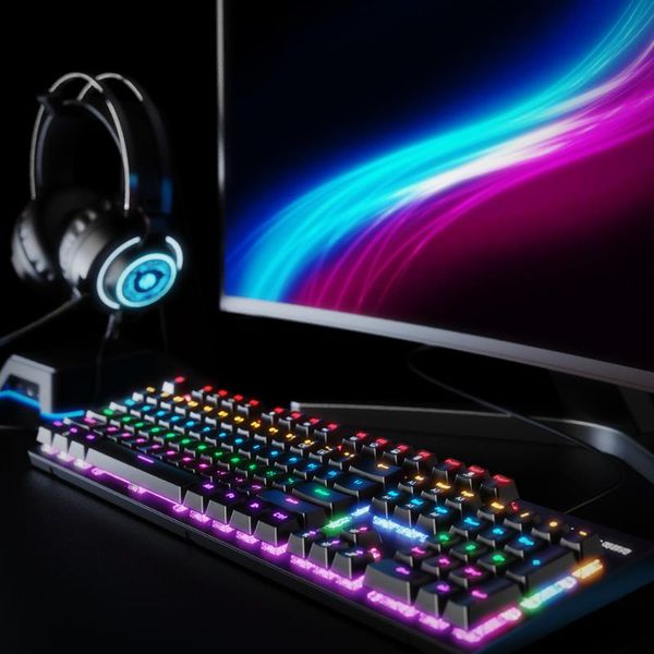 

mechanical keyboard professional wired gaming keyboard rgb mix backlit 104 keys anti-ghosting black switch for game lappc