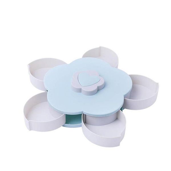 

creative flower petal fruit plate candy storage box 5 grids nuts snack tray rotating flowers food gift box for qyllgh garden2010