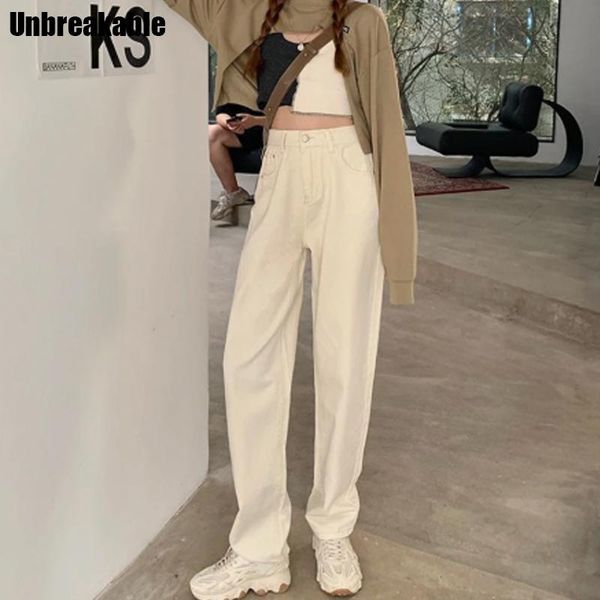 

women's jeans spring women 2021 straight trousers vintage high waist all-match loose denim pants retro full-length, Blue