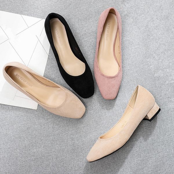 

new spring model low-head square-head breeches shallow-mouth feminine shoes professional black square heels ladies pumps c0001 jtgk