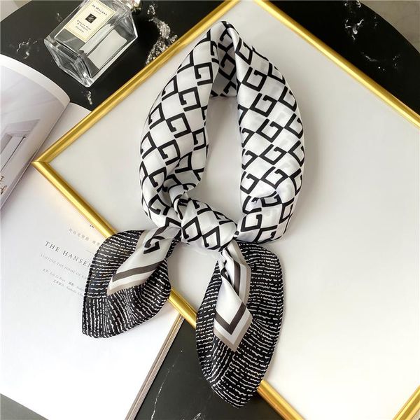 

новые silk square skarf skarf shawls follard женская шея шарфы на шейных галстуках для волос галстук к клетку print bandana scekerchief pash, Blue;gray