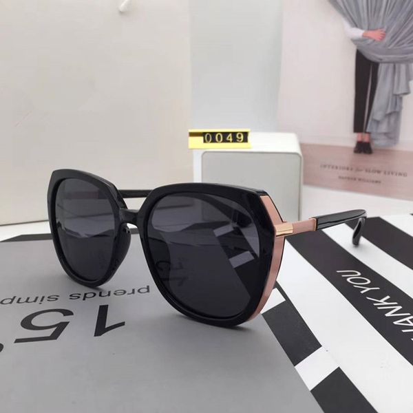 

2019 new box female round face personalized fashion anti ultraviolet polarized driving sunglasses myopia glasses, Black