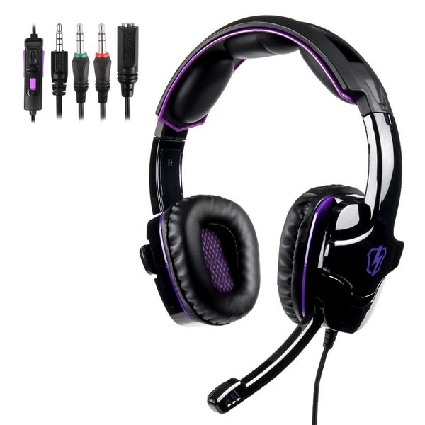 

sades letton l8 35mm wired adjustable gaming headphone with hidden microphone 1 to 2 35mm audio cable length 15m