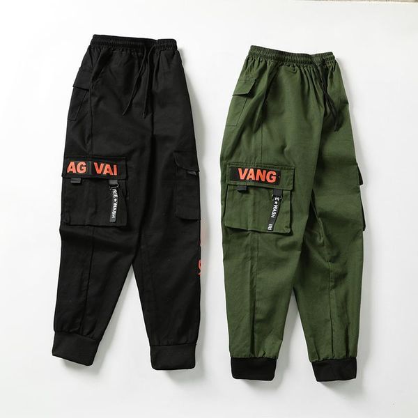 

2020 casual men's pant fashion zipper pocket safari style elastic waist mens pants jogging sports leisure long pants mens1, Black