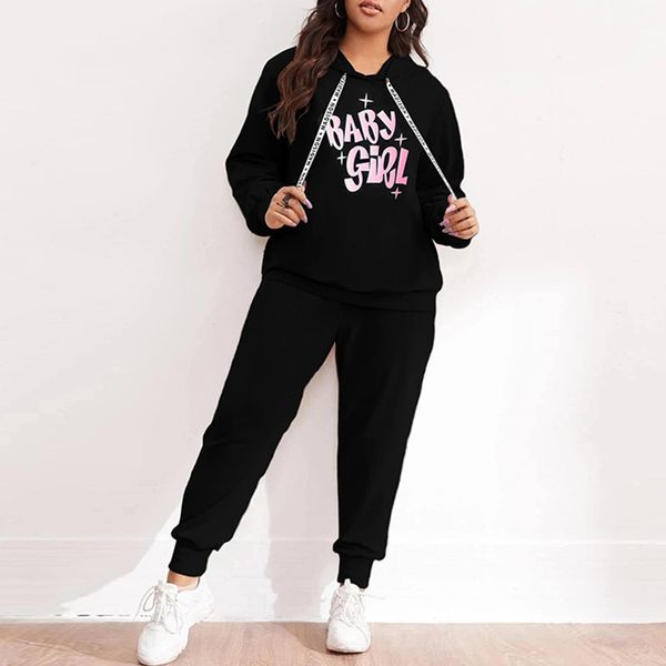 

two piece sweater sportswear leisure fashion new printed women's suit in autumn and winter 2020, Gray