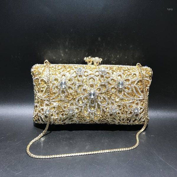 

evening bags female chain shoulder bag women clutch metal purse luxury crystal ladies party sac pochette clutch1
