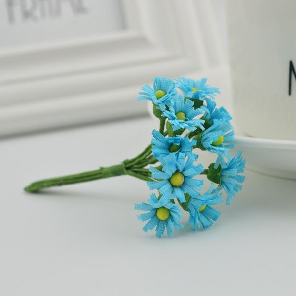 

10шт слайк мини хризантема прекрасный букет фальшивый gerbera diy венок конфеты коробка подарок ручной работы материал искусственные цветы j