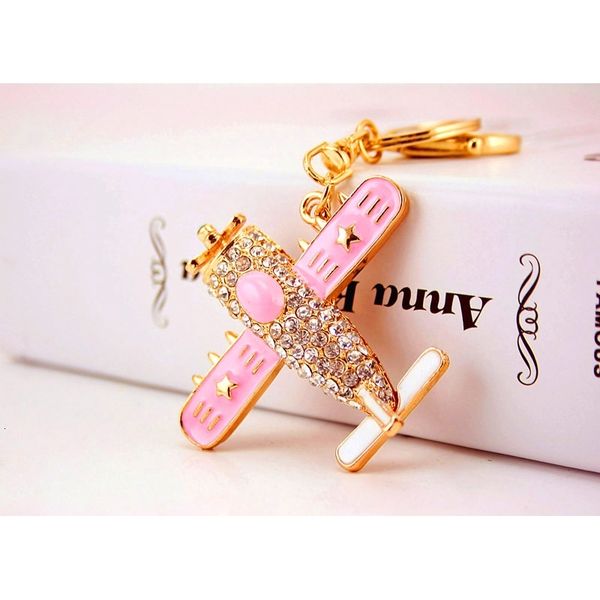 

aircraft keychains airplane chains rings holder plane - rhinestone purse bag buckle pendant keyrings key charms, Silver