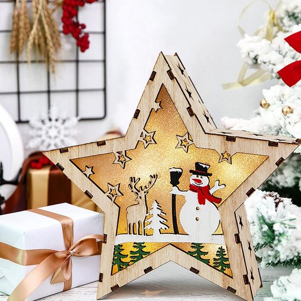 

2020 santa claus wooden led light house ornament christmas decoration for home decor xmas gift navidad natal happy new year 2021 wmtmkp