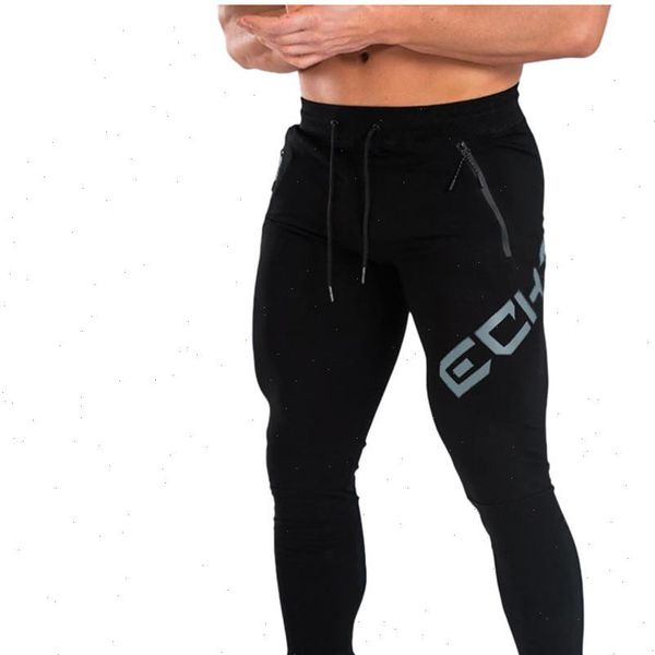 

jogger sweatpants men casual pants gym fitness training trousers male spring autumn cotton skinny running track pants sportswear, Black