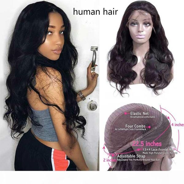 

50% off lace front human hair wigs transparent hd lace frontal wig 180 200 density lace front wig remy 13x4 brazilian body wave wig, Black;brown
