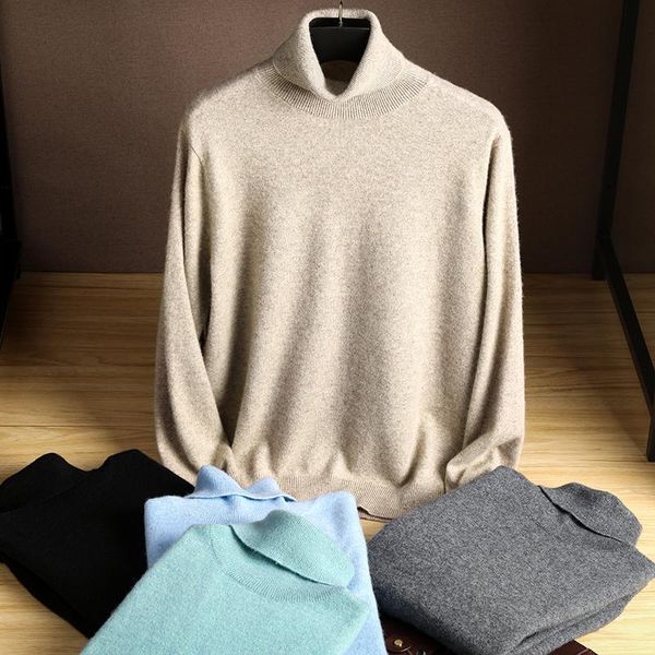 

winter man's cashmere sweater knitting high collar turtleneck men soft warm fashion pullover sweater plus size, White;black