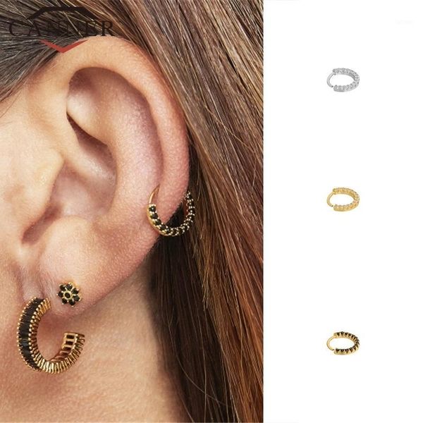 

european and american 925 sterling silver cartilage earrings nose piercing body jewelry cz nose hoop nostril ring1, Golden;silver