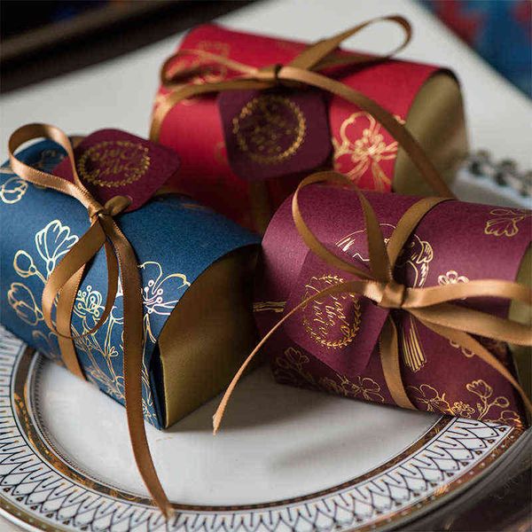 Presente de casamento de lembrança Caixa de ouro Pássaro Papel de Pássaro Caixa de Presente Caixa de Presentes de Convite Sacos Bags Embalagens de Partido de Casamento Favores Decoração H1231