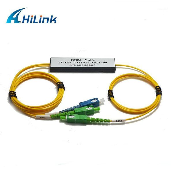

fiber optic equipment hilinktech (10pcs) fwdm filter abs box tx1550 rx 1310/1490nm for system monitoring1