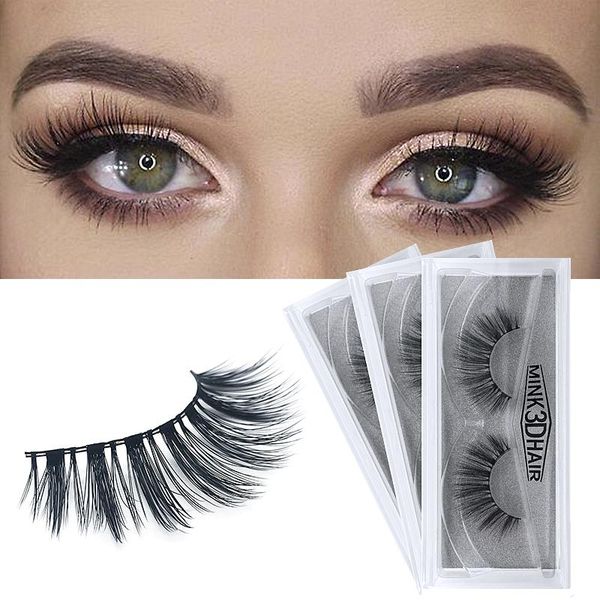 

false eyelashes human hair thick fasle 3d mink volume extension