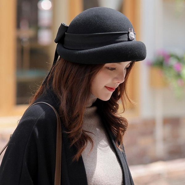 

woman autumn winter beret korean fashion dome woolen hat trend