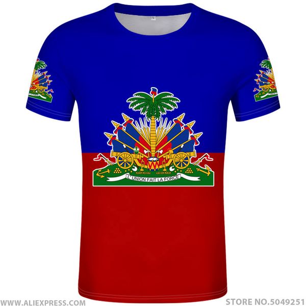 

haiti t shirt diy custom name number hti t-shirt nation flag country ht french haitian republic college print p clothes lj200827, White;black
