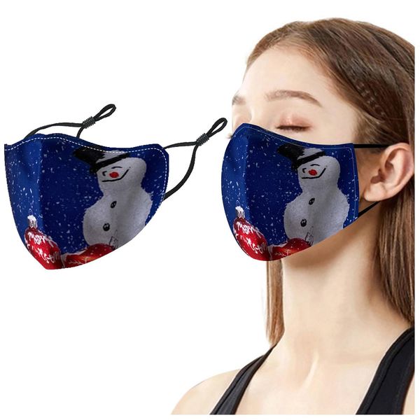 

christmas face mask women reusable outdoor santa fabric facial mask drill breathable cotton windproof filter mask 127 bbyzsa