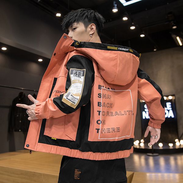 

2020 new autumn casual jacket fashion korean version popular printed outwear youth hip hop streetwear jackets plus size m-4xl qztw, Black;brown