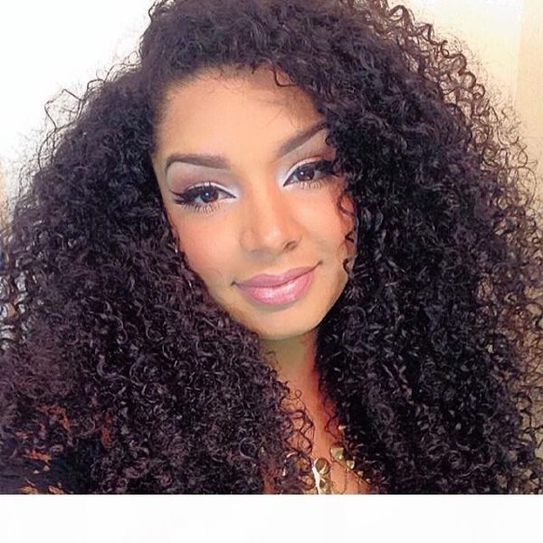 

kinky curly full lace wig brazilian lace front wig curly lace front wig for black women in stock, Black;brown