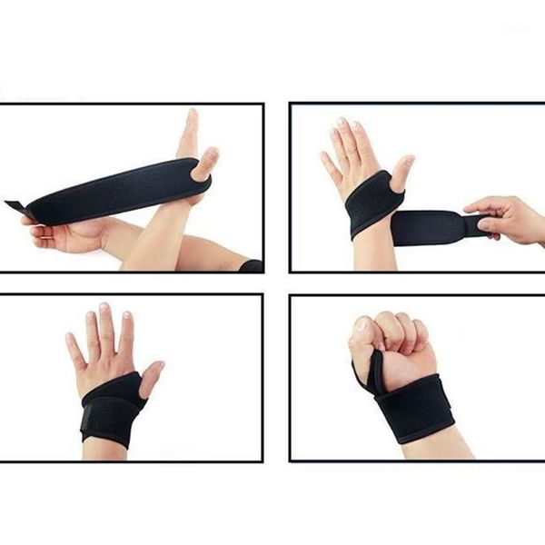 

wrist support wristbands band brace carpal tunnel sprains strain gym strap sports pain relief wrap bandage lightweighted 20211, Black;red