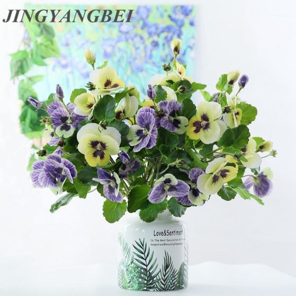 

touch latex pansy artificial flowers butterfly orchid home wedding party decoration fake flores holding wall flower christmas1