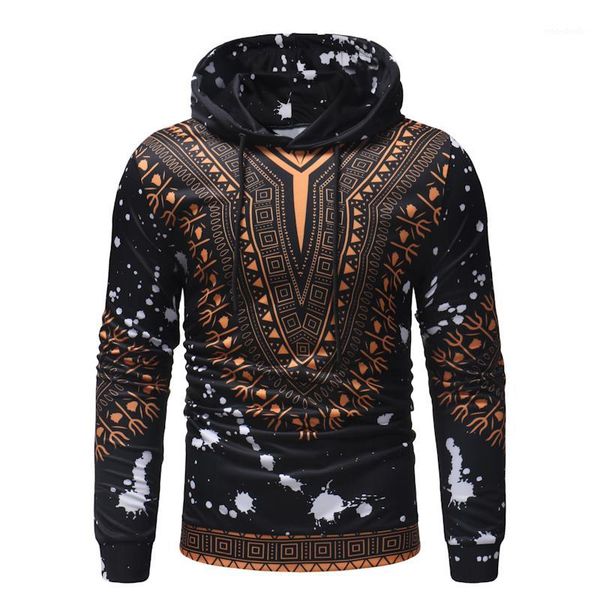 

2018 african dashiki fashion men hoodies sweatshirts ethnic wind 3d print long sleeve hoodie casual male sweatshirts1, Black