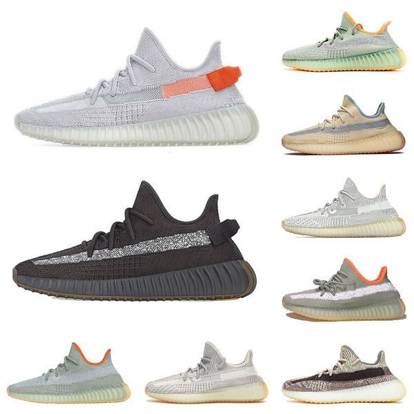 

kanye blue pearl stone carbon mens running shoes gid glow fade sand taupe natural reflective men women outdoor trainers sports sneakers, White;red