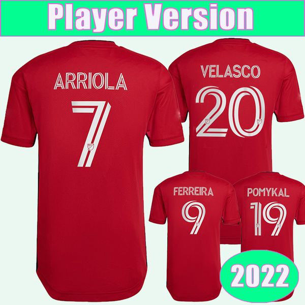 

2022 arriola player version soccer jerseys pomykal velasco ferreira schon redzic elmedkhar twumasi hedges home football shirt, Black;yellow