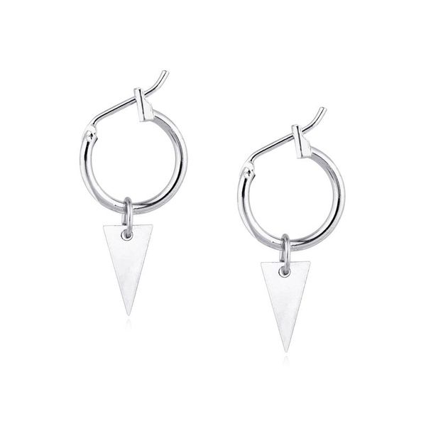 

1pair ethnic gold color triangle hoop earrings for women endless circle earring hoops vintage earing aretes jewelry e94, Golden;silver