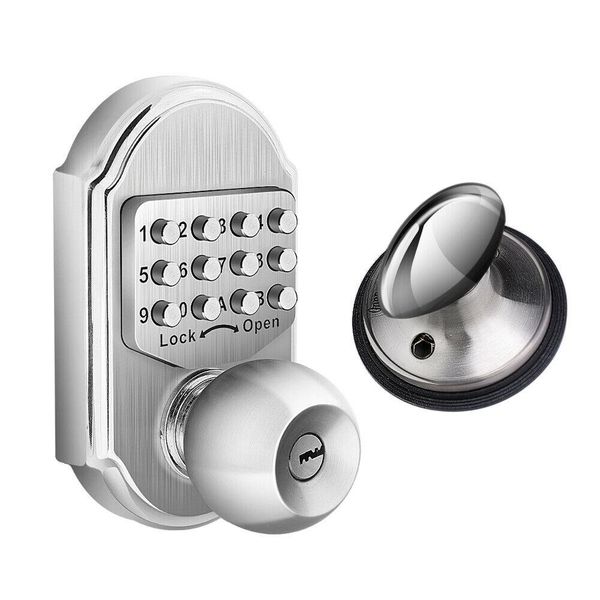 

keyless mechanical digital code keypad password entry door lock knob deadbolt