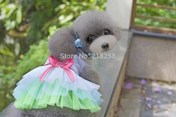 

dog apparel cute summer buttlyfly bow tutu pet dogs dress for